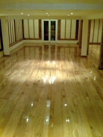 Oak floor after sanding and sealing